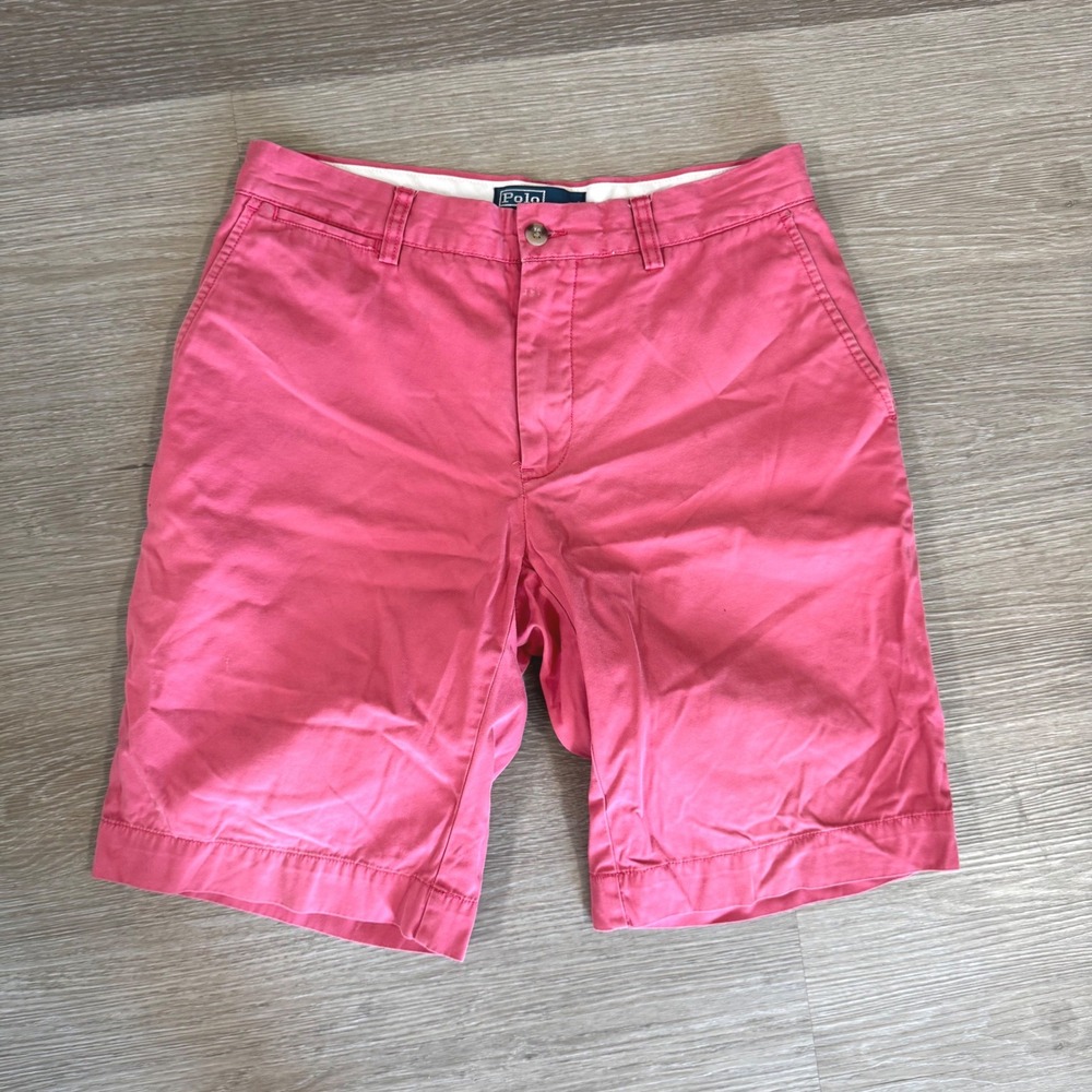 Polo Ralph Lauren Chino Shorts Mens 30 Pink Cotton Classic Fit Flat Front